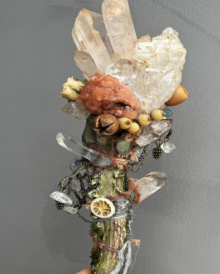 Healing Crystal Antler Staff by Kailash Energy