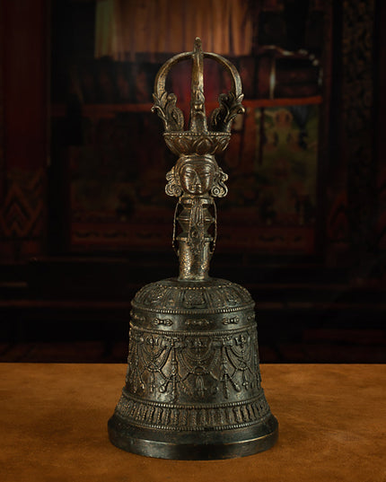 Ming Dynasty Tibetan Antique Vajra Bell Ritual Artifact from Sera Monastery