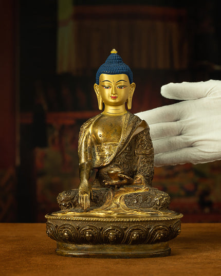 Antique Bronze Shakyamuni Buddha Statue - Timeless Serenity
