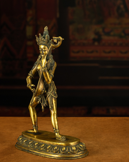 Protective Energy Copper Saraswati Buddha Statue