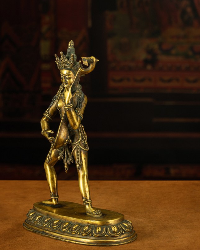 Protective Energy Copper Saraswati Buddha Statue