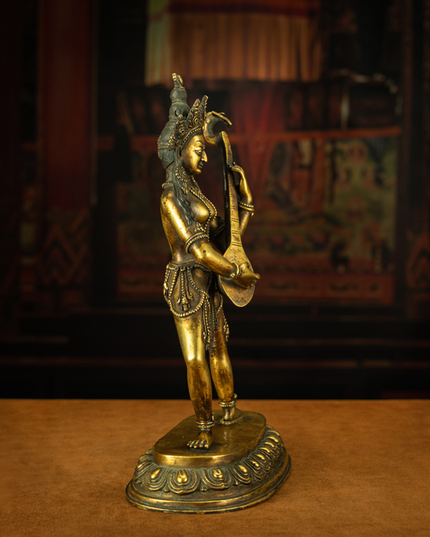Protective Energy Copper Saraswati Buddha Statue