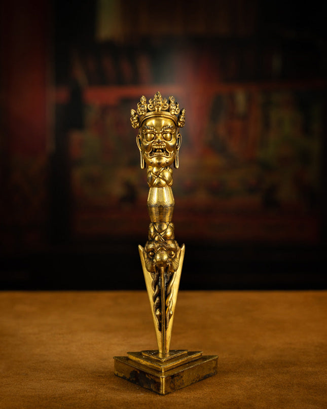 Tibetan Antique Purba Vajra Dagger – Divine Protective Dagger for Rituals