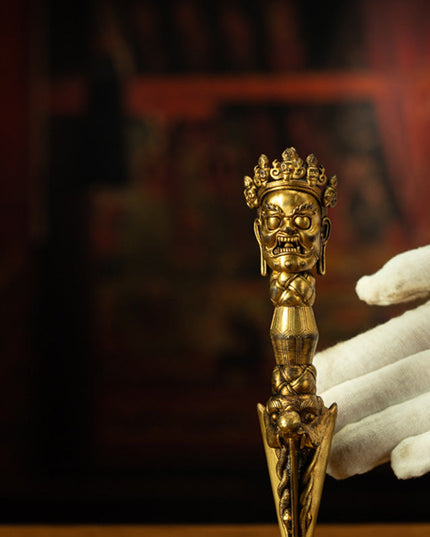 Tibetan Antique Purba Vajra Dagger – Divine Protective Dagger for Rituals