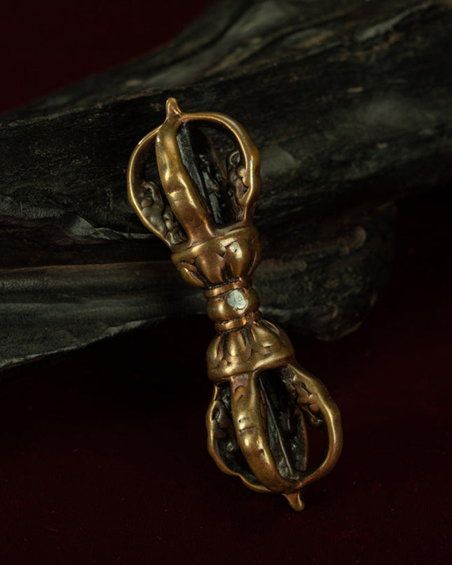 Qing Era Tibetan 5-Prong Vajra Bell Ritual Dagger in Lima Copper