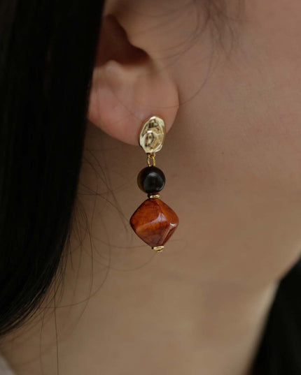 Wealth Energy Tiger's Eye Earrings