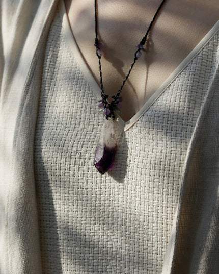 Profound Spirit Connection Amethyst Scepter Hand-woven Pendants