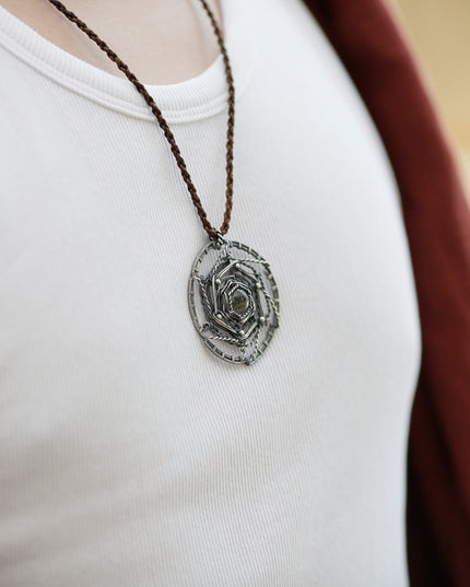 Healing Energy Mandala Crystal Quartz Silver Pendants