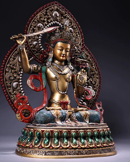 Manjushri AWAKENING Tibetan Statue for Eliminating Weakness