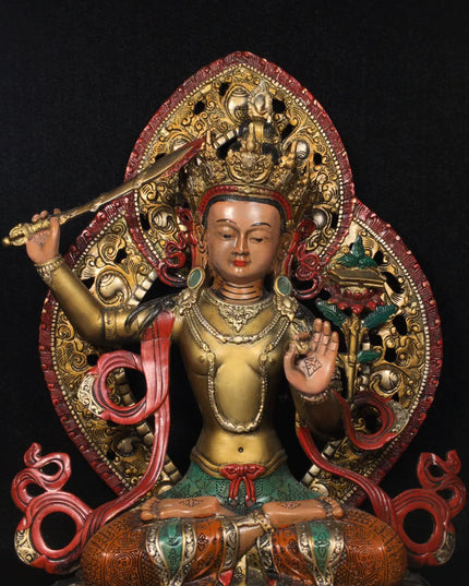 Manjushri AWAKENING Tibetan Statue for Eliminating Weakness