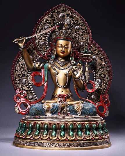 Manjushri AWAKENING Tibetan Statue for Eliminating Weakness