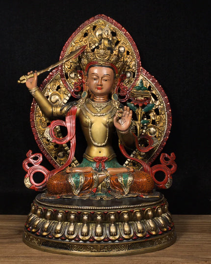 Manjushri AWAKENING Tibetan Statue for Eliminating Weakness