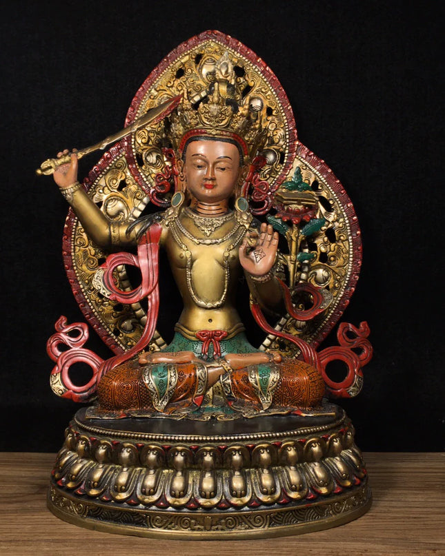 Manjushri AWAKENING Tibetan Statue for Eliminating Weakness