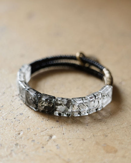 Eternal Clarity Obsidianwood & Super Seven Crystal Bracelet