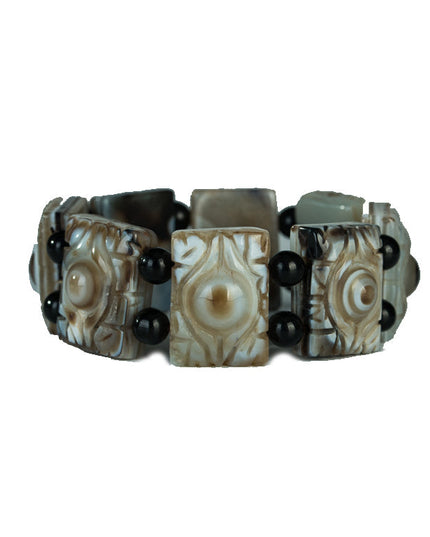 Qing Dynasty Dzi Bead Enlightened Eye Bracelet – Wisdom Energy and Spiritual Protection