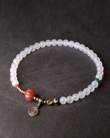 Spiral Harmony Agate Bracelet – Purity and Protection