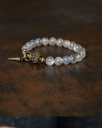 Lunar Glow Labradorite Bracelet with Brass Accents