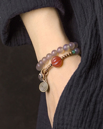 Spiral Harmony Agate Bracelet – Purity and Protection