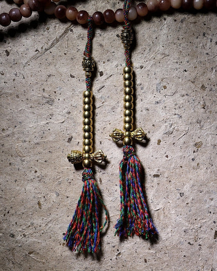 Natural Camel Bone 108 Mala Necklace – Handcrafted Design with Spiritual Protection