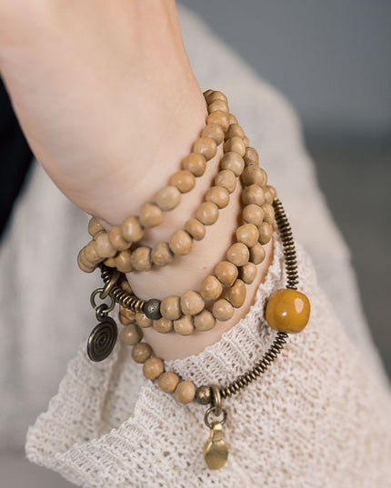 Serenity Agate & Relic Stone Bracelet with Brass Accents