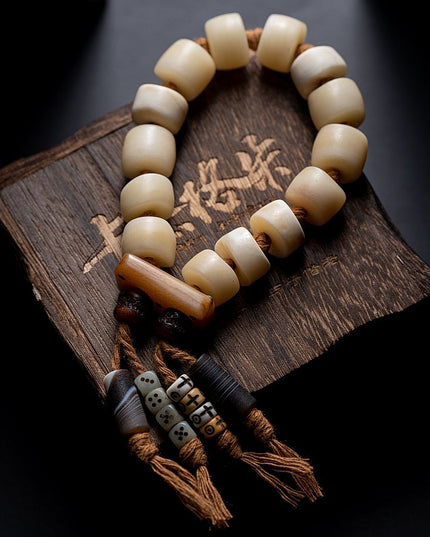 Yak Bone Bracelet – Handcrafted Tibetan Blessing Talisman