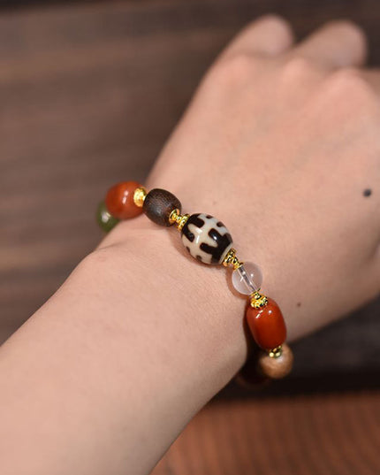 Guardian Power Dzi & Gemstone Bracelet