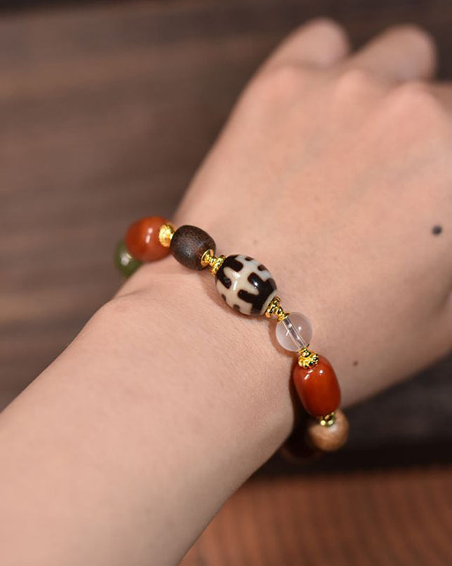 Guardian Power Dzi & Gemstone Bracelet