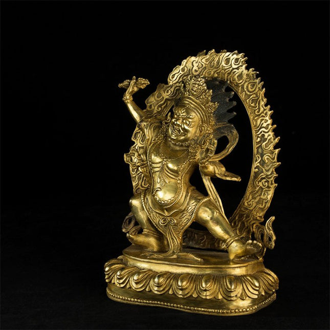 Qing Dynasty Vajrapani Bodhisattva Lima Copper Antique Buddha Statue Sholdopal