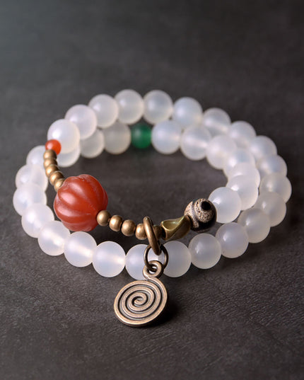 Spiral Harmony Agate Bracelet – Purity and Protection