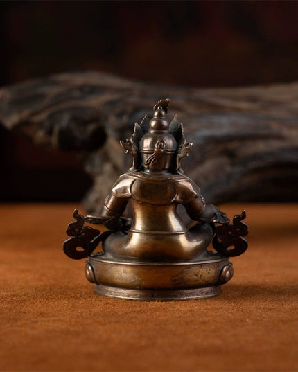 Yellow Jambhala Inch Buddha Tibetan Antique  Statue Lima Copper From Tashi Lhunpo Monastery