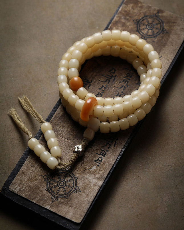 Natural White Jade Bodhi Bead Bracelet & Necklace – With Protective Energy