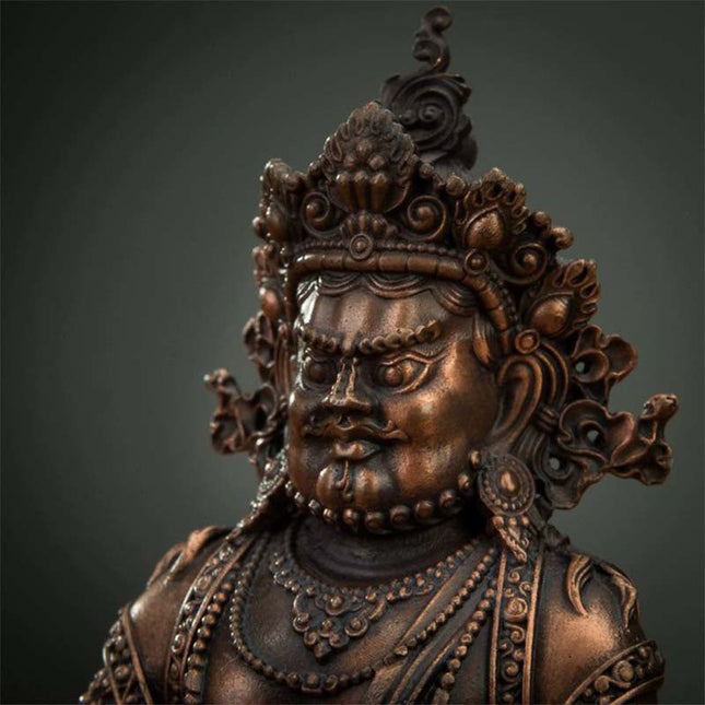 Old Crafts Yellow Jambhala Tibetan Antique Buddha Statue Lima Copper From Jokhang Monastery