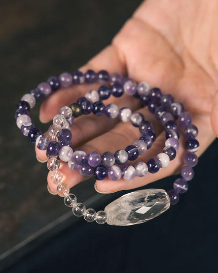 Amethyst & Clear Quartz Bracelet – Harmony and Purity