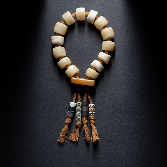 Yak Bone Bracelet – Handcrafted Tibetan Blessing Talisman