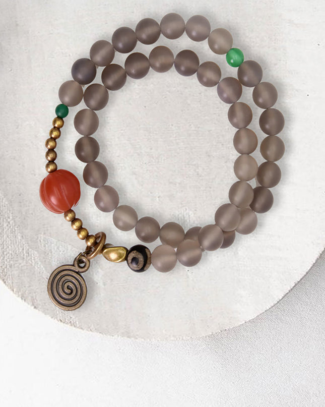 Spiral Harmony Agate Bracelet – Purity and Protection