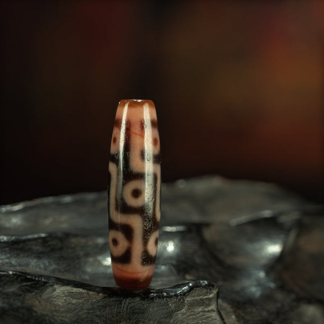 Nine Eyes of Power – Shale Dzi Bead Amulet Pendant