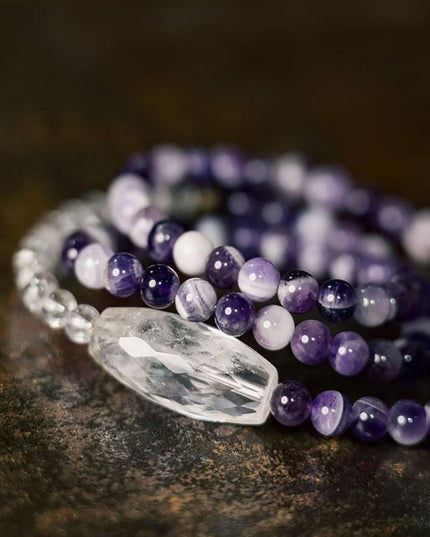 Amethyst & Clear Quartz Bracelet – Harmony and Purity