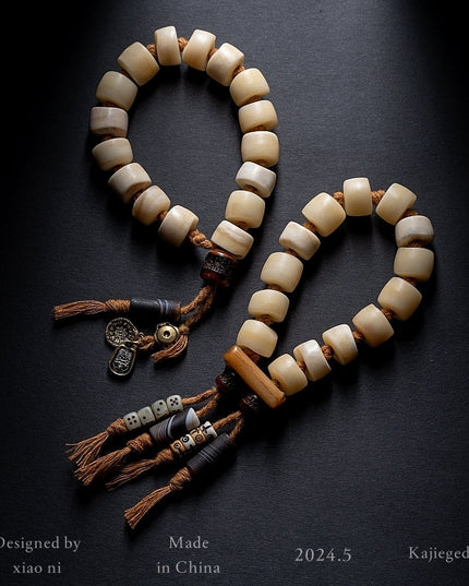 Yak Bone Bracelet – Handcrafted Tibetan Blessing Talisman