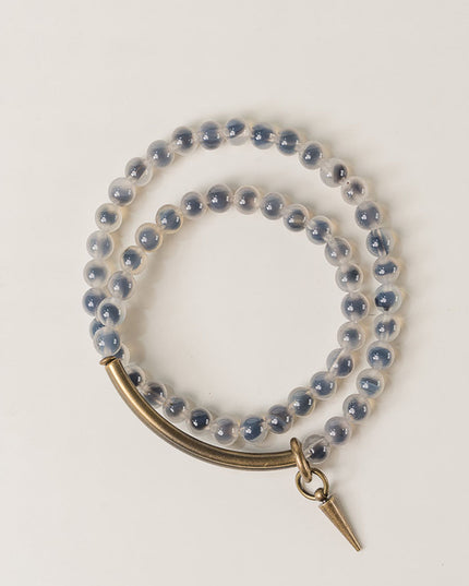 Guardian Agate Protection Bracelet with Brass Charm
