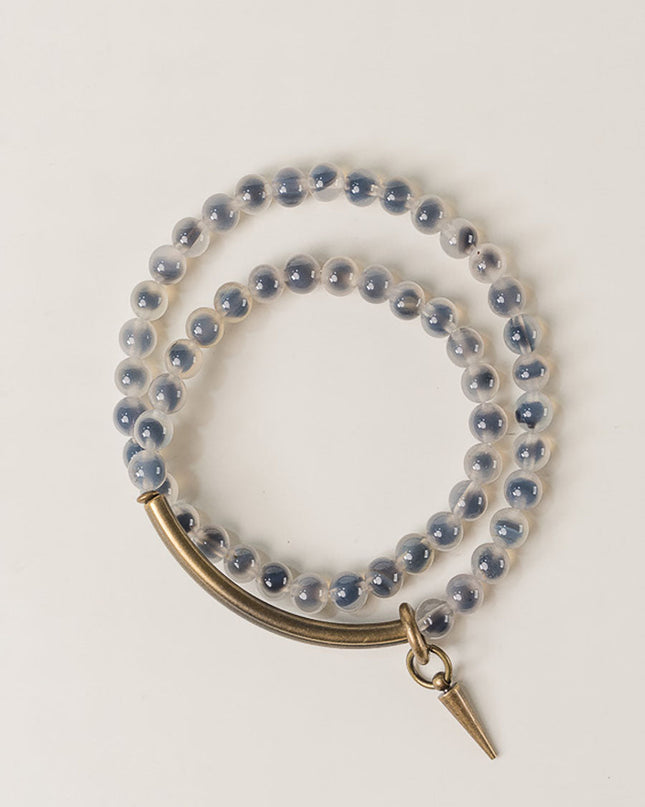 Guardian Agate Protection Bracelet with Brass Charm