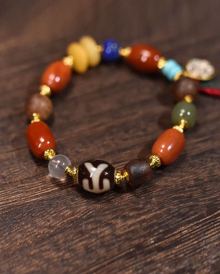 Guardian Power Dzi & Gemstone Bracelet
