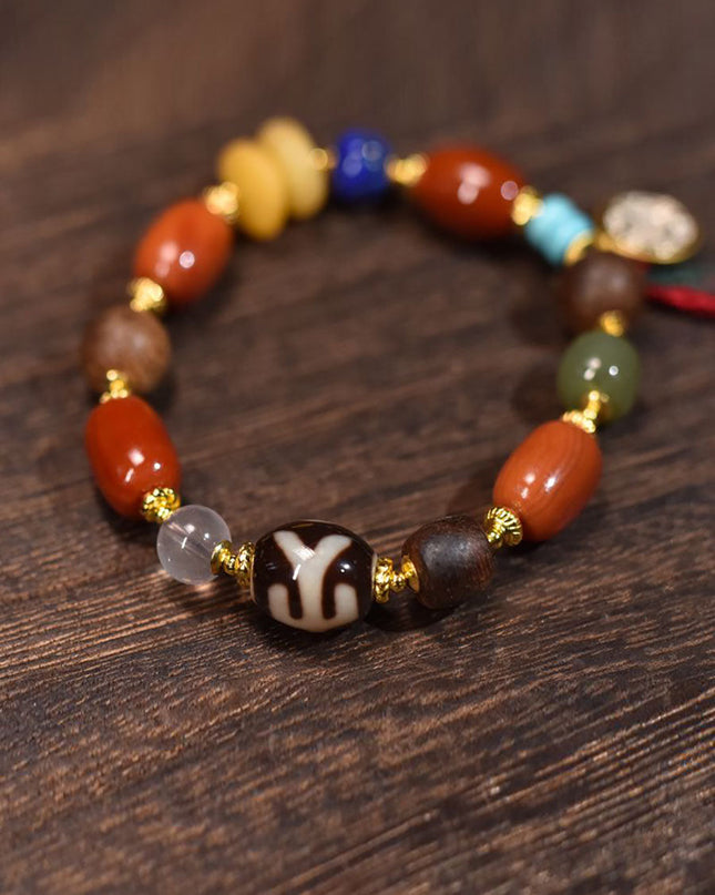 Guardian Power Dzi & Gemstone Bracelet
