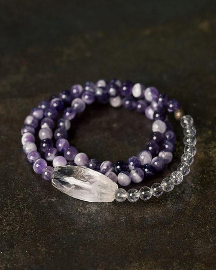 Amethyst & Clear Quartz Bracelet – Harmony and Purity