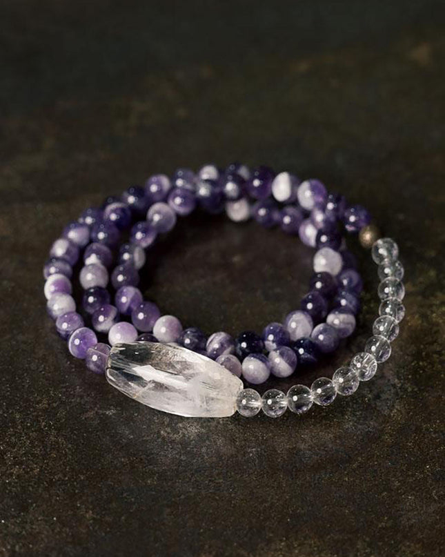 Amethyst & Clear Quartz Bracelet – Harmony and Purity