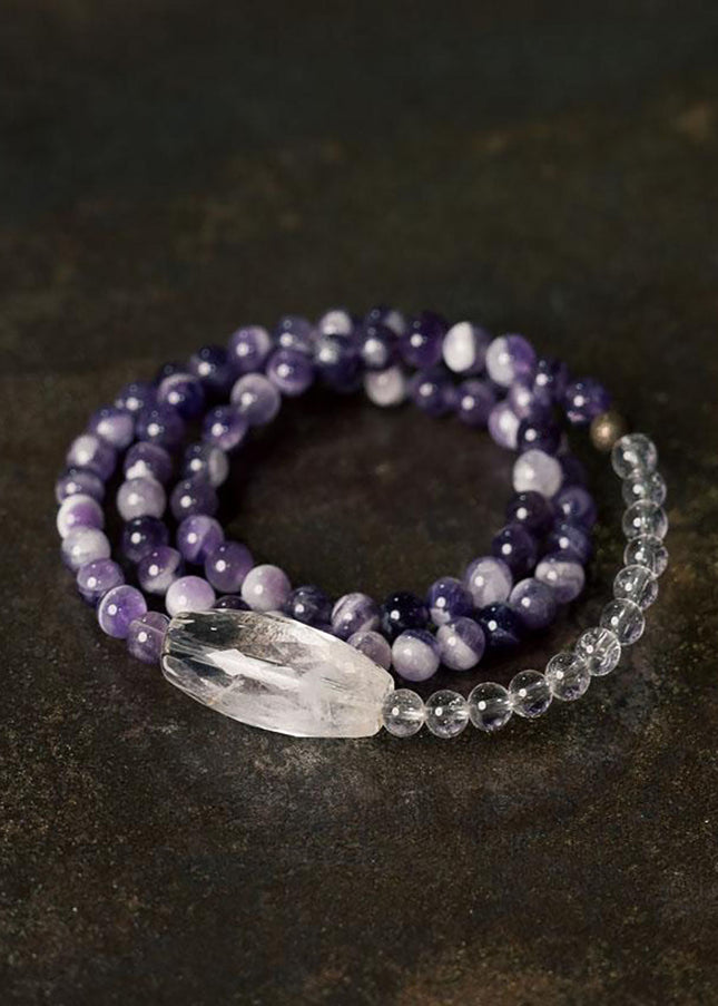 Amethyst & Clear Quartz Bracelet – Harmony and Purity