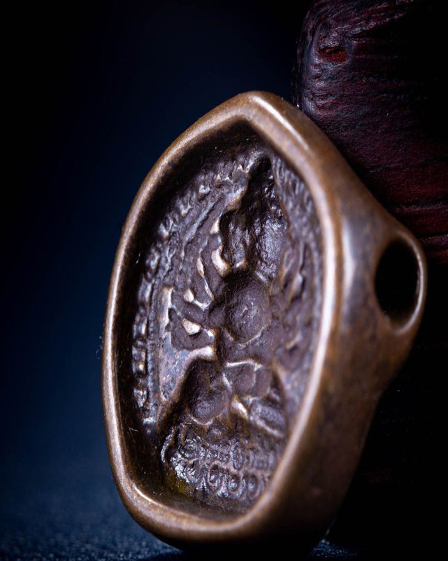 Vintage-inspired Shield Thokcha Pendant