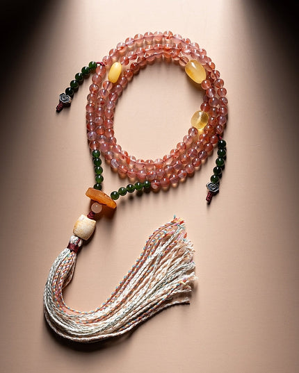 Ember Prayer Mala – South Red Agate 108 Bead Necklace-Bracelet for Spiritual Protection