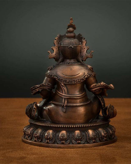 Old Crafts Yellow Jambhala Tibetan Antique Buddha Statue Lima Copper From Jokhang Monastery