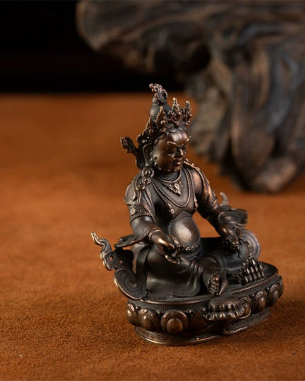 Yellow Jambhala Inch Buddha Tibetan Antique  Statue Lima Copper From Tashi Lhunpo Monastery