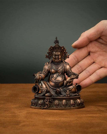 Old Crafts Yellow Jambhala Tibetan Antique Buddha Statue Lima Copper From Jokhang Monastery